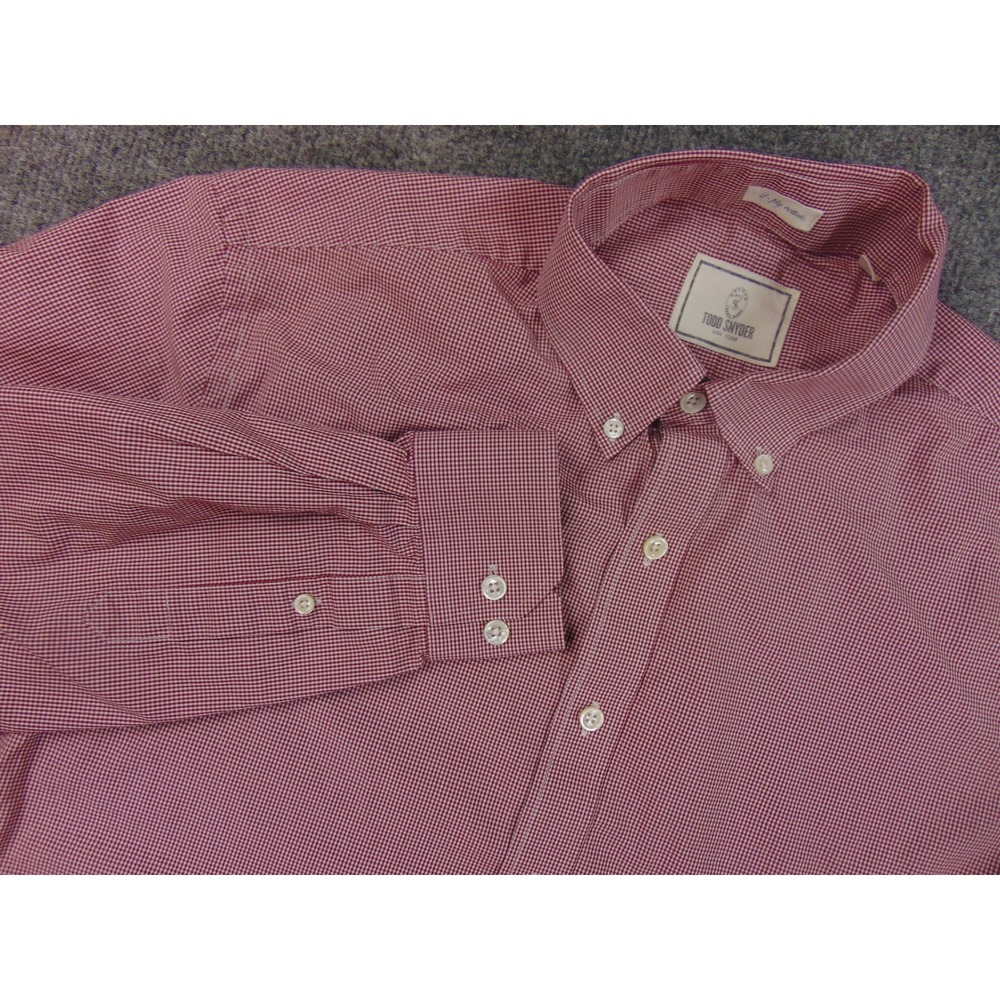 Todd Snyder Shirt Mens 16x34/35 Red Gingham Button Down Casual
